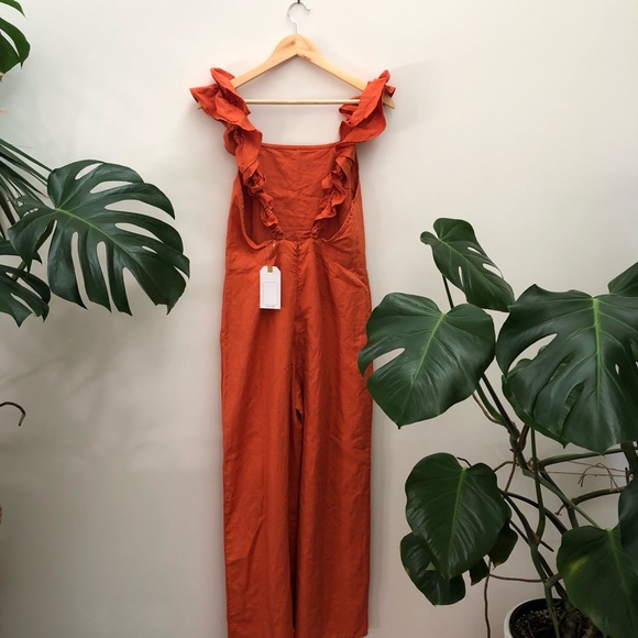 NWT Roxy Summertime Sadness Linen Wideleg Jumpsuit - Picture 5 of 9